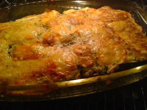 Zucchinilasagne gebacken