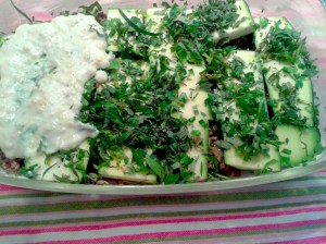 Zucchinilasagne Kräuter