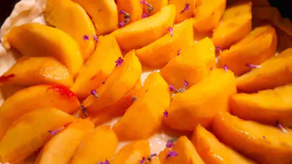 Pfirsich Kuchen in der Entstehung